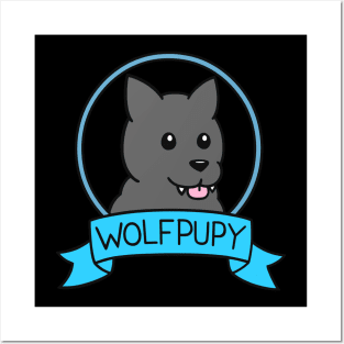 wolf pupy logo Posters and Art